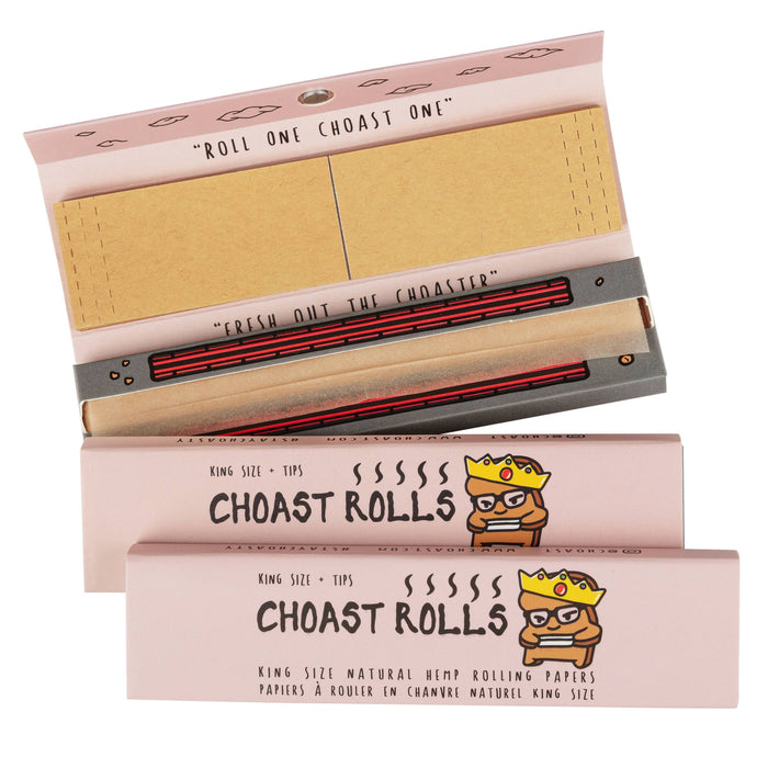 Choast Rolls, Quality Natural King size Rolling Papers Pack of 3- - One Wholesale