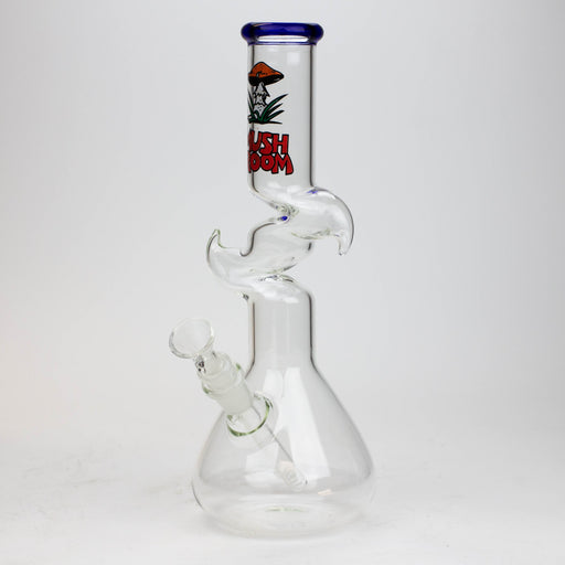 11.5" Zig-zag water bong Beaker Bong ONE Blue-Mushroom