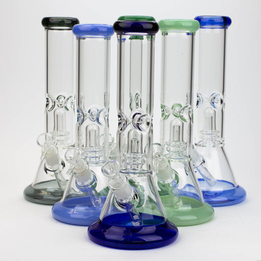 12" Color Bottom Glass Bong with shower head [C1503] Glass Bong Canadian Distributor