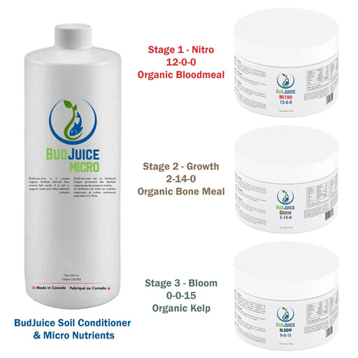 Grow Box Combo - Micro(1L) + Nitro + Grow + Bloom Organic Fertilizer Nutrition ONE