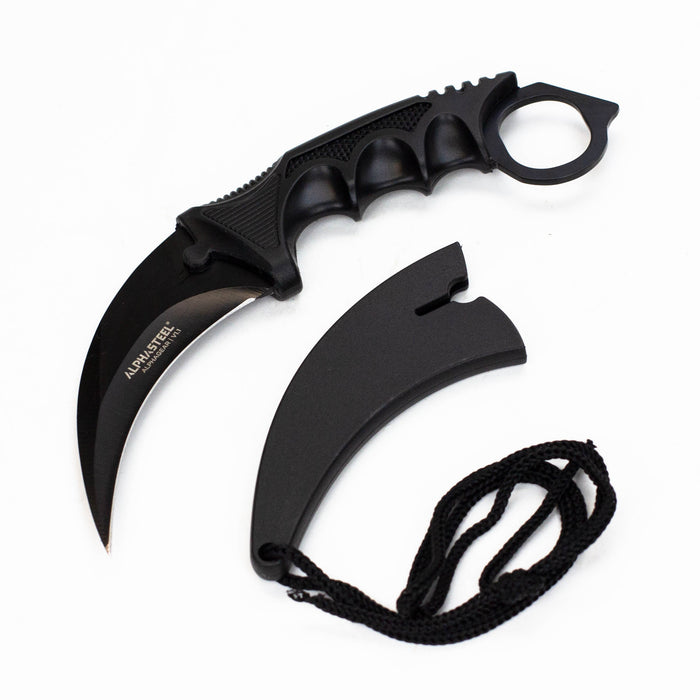 ALPHASTEEL Hunting Knife - Karambit Fixed Blade Knife JJ Distribution Black