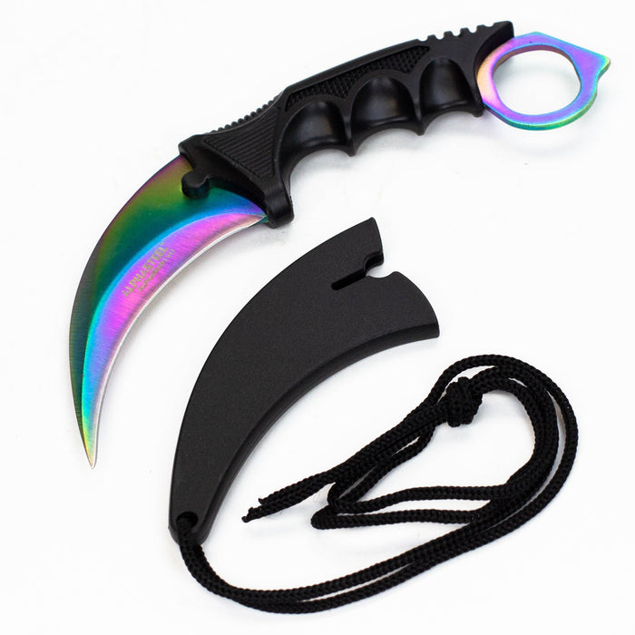 ALPHASTEEL Hunting Knife - Karambit Fixed Blade Knife JJ Distribution Rainbow