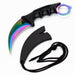 ALPHASTEEL Hunting Knife - Karambit Fixed Blade Knife JJ Distribution Rainbow