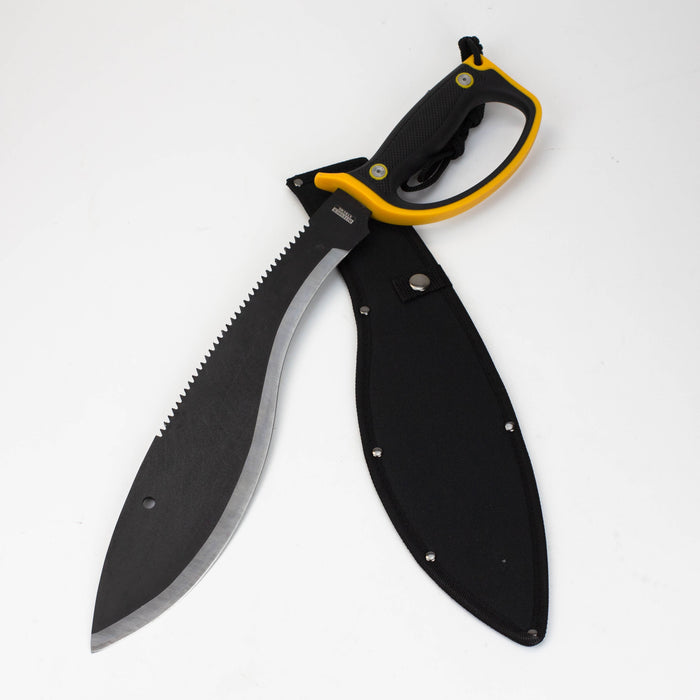 20″ Black & Silver Machete with A Black Yellow Handle & Sheath [HK6660]