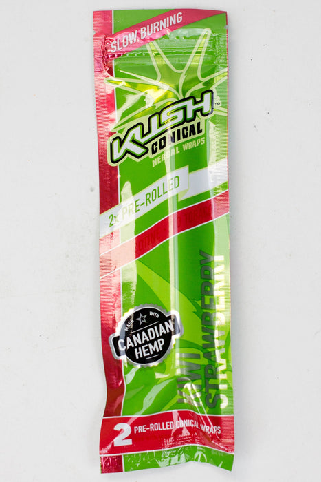 KUSH® CONICAL HERBAL WRAPS Pack of 3 Leaf Wrap ONE Kiwi Strawberry