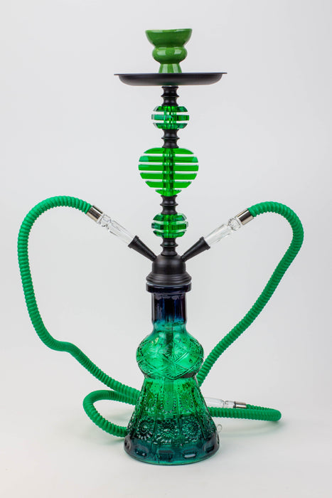 19" 2 hoses baluster Hookah [MD2190]-Green - One Wholesale