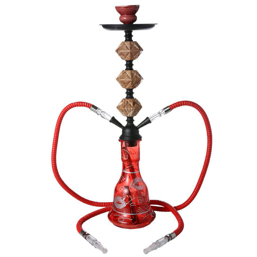 19" 2 hoses baluster Hookah [MD2200] Hookah Canadian Distributor Red