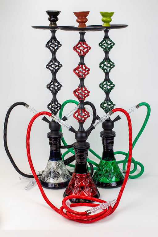 31" 2 hoses Twisted Wrought Metal Hookah [MD2206] Hookah Canadian Distributor