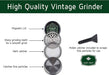 6.3 cm (2.5 inch) Spice Grinder, 4 Part, Vintage, Ancient Symbol Design, Magnetic Lid, Durable Zinc Alloy, Pollen Catcher - Leaf-Way Brand Accessories Regular Grinder Leaf-Way Store