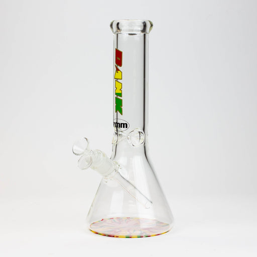 12" DANK beaker 7 mm glass bong with Colour Bottom Glass Bong Northern Aurora Trading Ltd Rasta