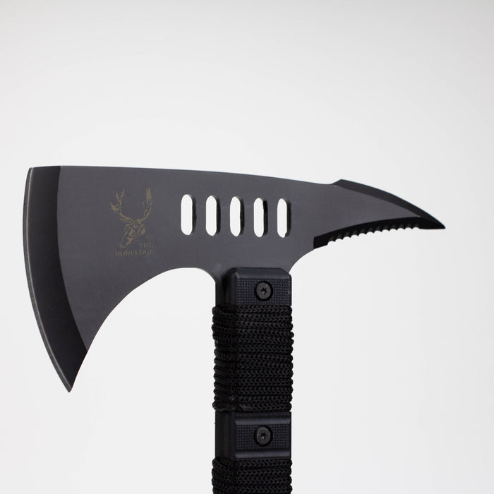 14 1/2″ The Bone Edge Tactical Axe with Sheath Black Hatchet [HK6185]