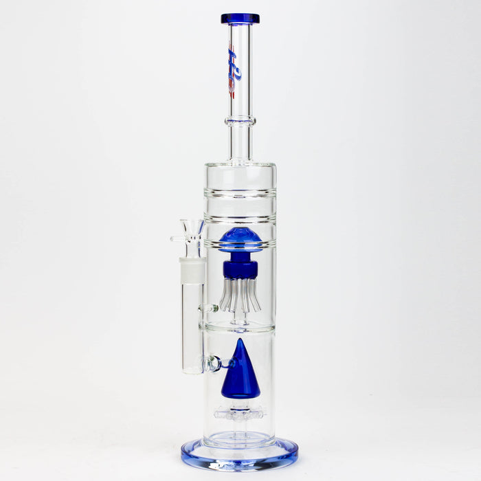 17" H2O dual diffuser glass water bong [H2O-5002]