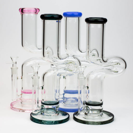 11.5" 2-in-1 7mm Zig-zag glass water bong [AKG003] Glass Bong Canadian Distributor