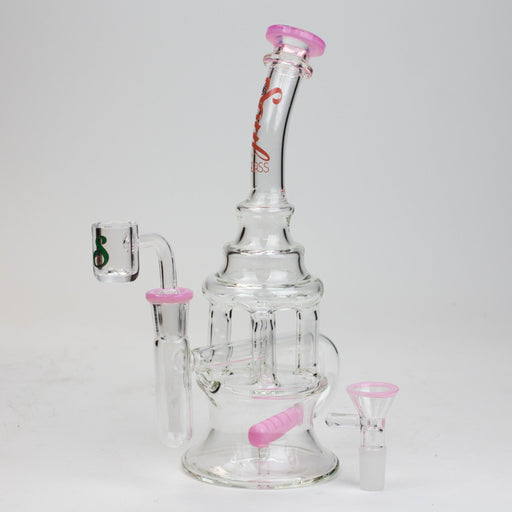 9" SOUL Glass 2-in-1 recycler bong [S2060] Glass Bong Canadian Distributor Pink