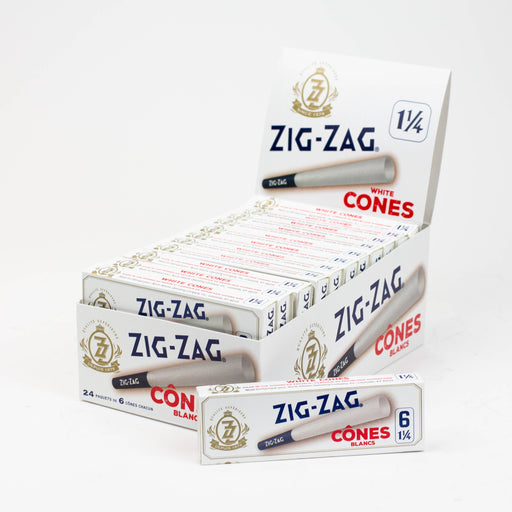 Pre-Rolled Cones - Zig-Zag White 1 1/4 Papers Box of 24 Pre-rolled Cone (Display Pack) ONE