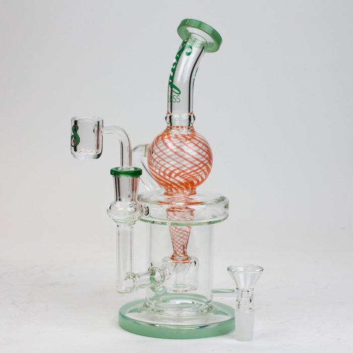 9" SOUL Glass 2-in-1 recycler bong [S2093] Glass Bong Canadian Distributor GREEN