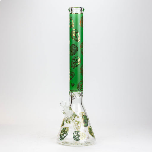 20" Skull Patterned 9 mm glass water bong ( GBT2101 ) Beaker Bong ONE A-Green