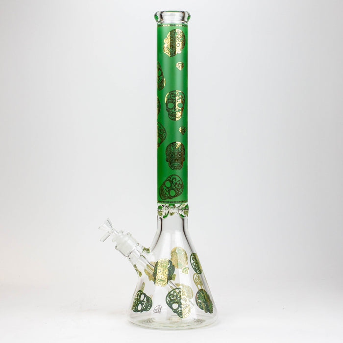 20" Skull Patterned 9 mm glass water bong ( GBT2101 ) Beaker Bong ONE