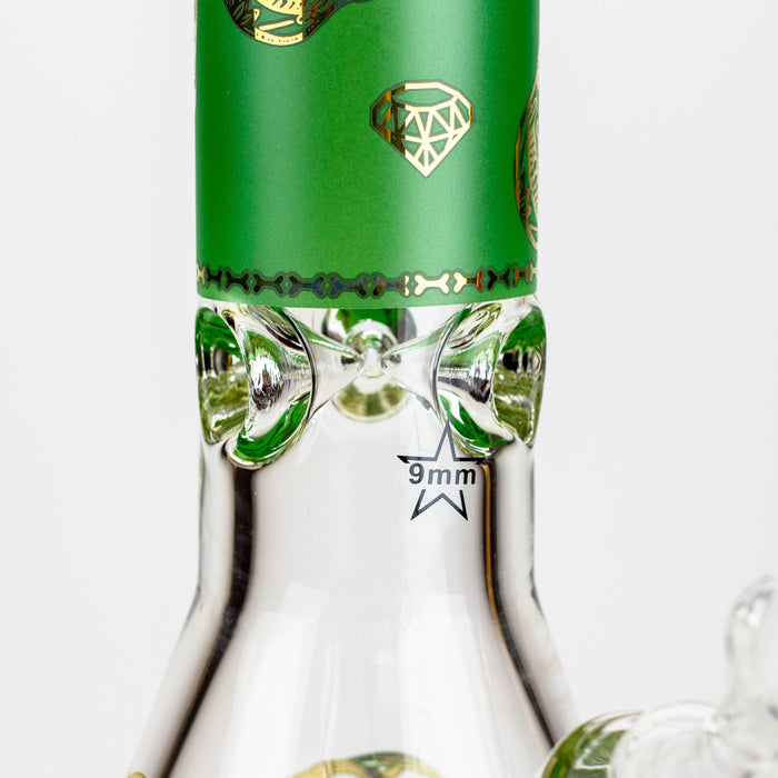 20" Skull Patterned 9 mm glass water bong ( GBT2101 ) Beaker Bong ONE