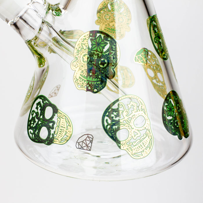 20" Skull Patterned 9 mm glass water bong ( GBT2101 ) Beaker Bong ONE