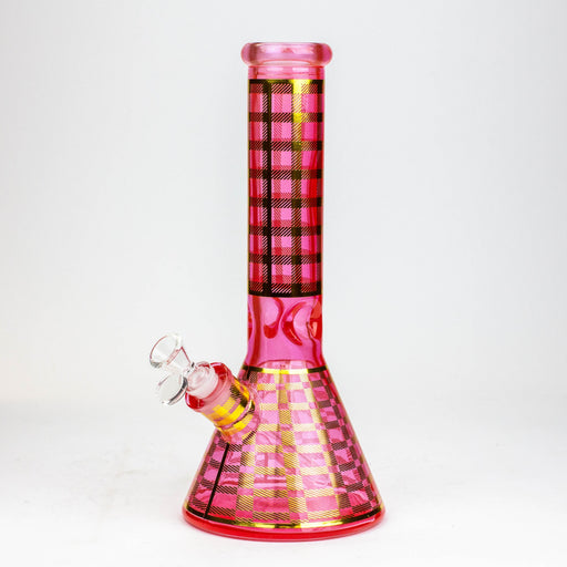 12" 7mm glass neon beaker water bong Beaker Bong ONE Pink