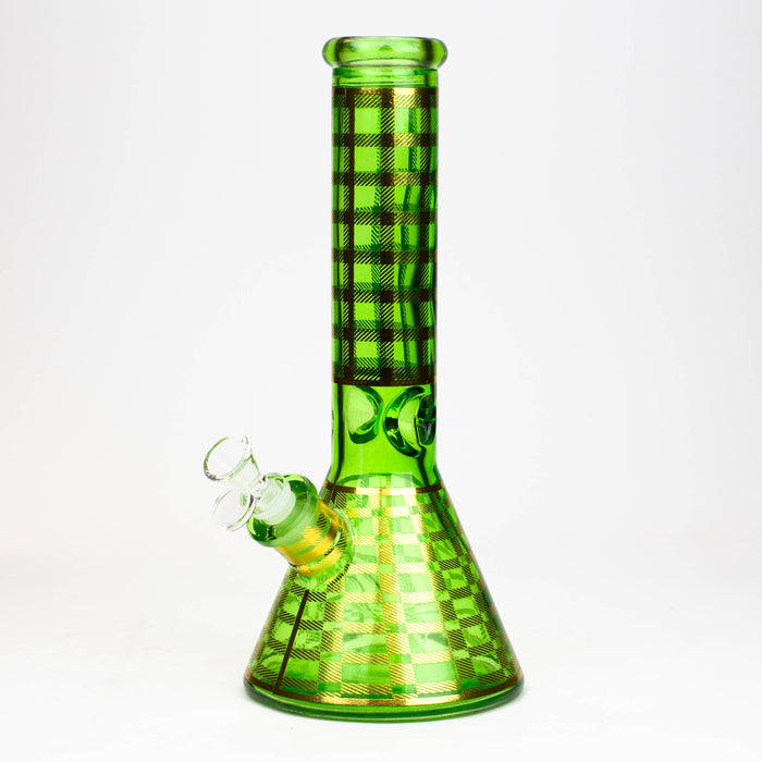 12" 7mm glass neon beaker water bong