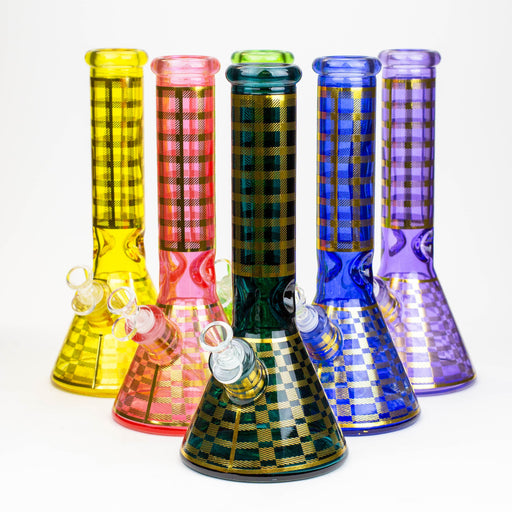 12" 7mm glass neon beaker water bong Beaker Bong ONE