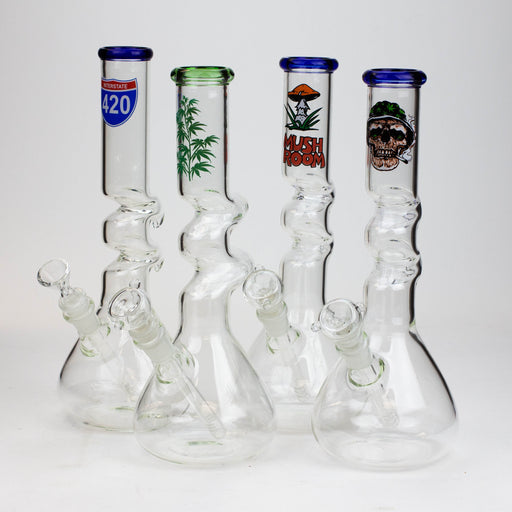 12" Zig-zag water bong -GP1390AST Beaker Bong ONE