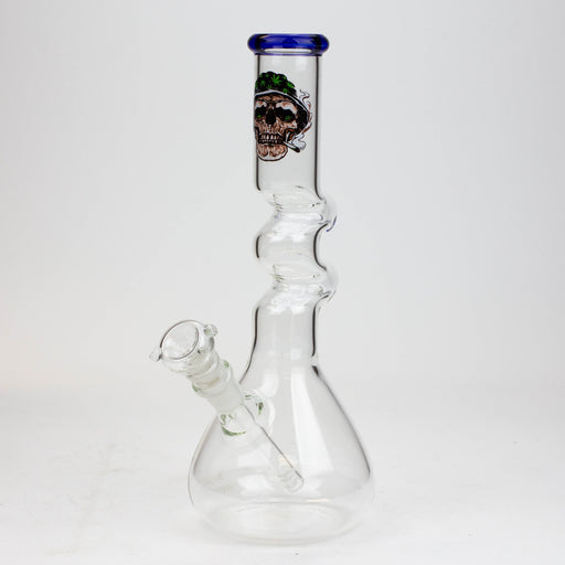 12" Zig-zag water bong -GP1390AST Beaker Bong ONE Skull