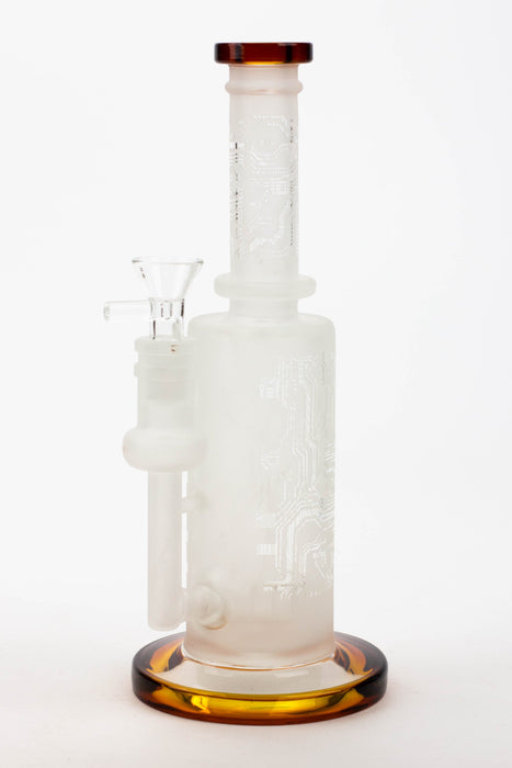 9.5" Sandblasting glass water bong with tire diffuser [Q14] Glass Bong Canadian Distributor Amber