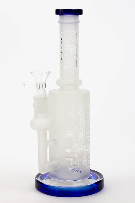 9.5" Sandblasting glass water bong with tire diffuser [Q14] Glass Bong Canadian Distributor Blue