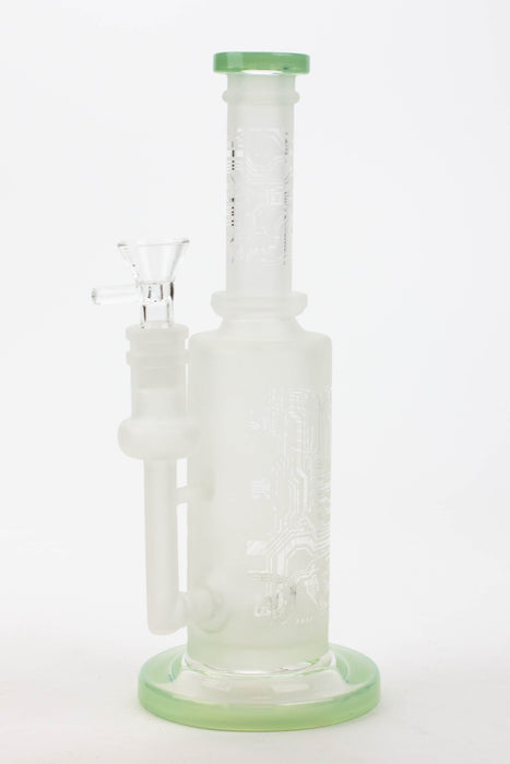 9.5" Sandblasting glass water bong with tire diffuser [Q14] Glass Bong Canadian Distributor Light Green