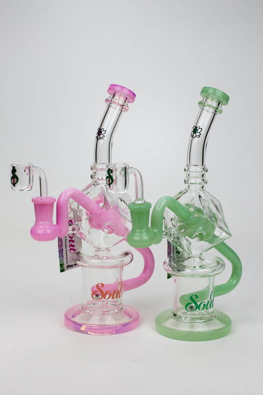 9" SOUL Glass 2-in-1 cube recycler bong Glass Bong Canadian Distributor