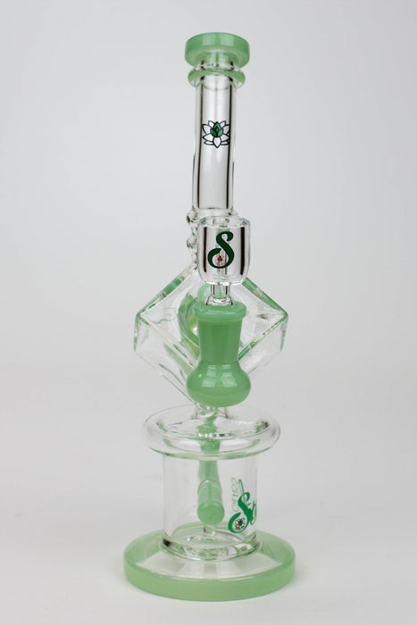 9" SOUL Glass 2-in-1 cube recycler bong- - One Wholesale