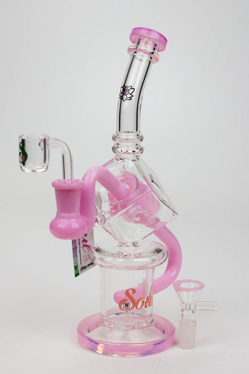 9" SOUL Glass 2-in-1 cube recycler bong Glass Bong Canadian Distributor Pink