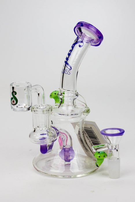8" SOUL Glass 2-in-1 Mushroom Dab Rig-Purple - One Wholesale