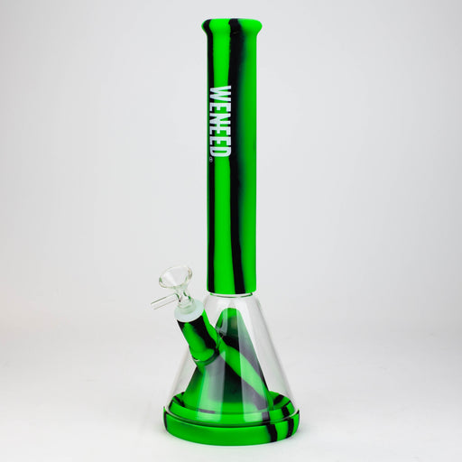 WENEED®-14" Silicone Beaker Water Pipe Resin · Silicone · Plastic Bong WENEED® Black/Green