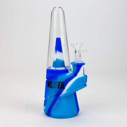 WENEED®- 8.5" Silicone Puffco Water Pipe Resin · Silicone Rig WENEED® Blue/White