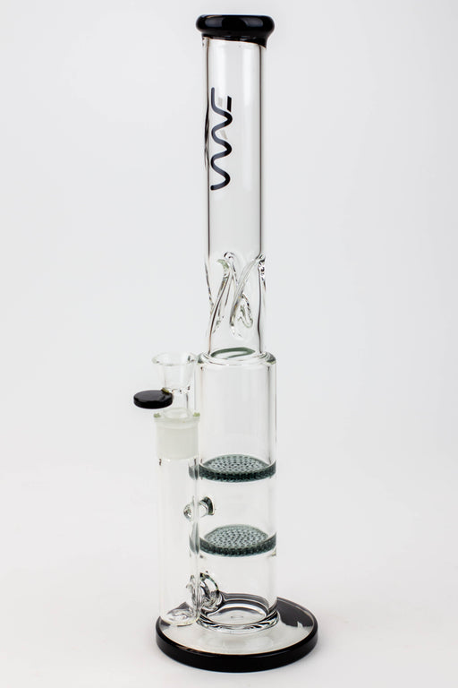 15" WAVE Dual honeycomb glass Bong [W2] Glass Bong Canadian Distributor Black