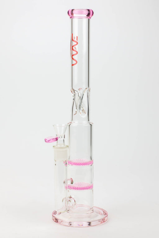 15" WAVE Dual honeycomb glass Bong [W2] Glass Bong Canadian Distributor Pink