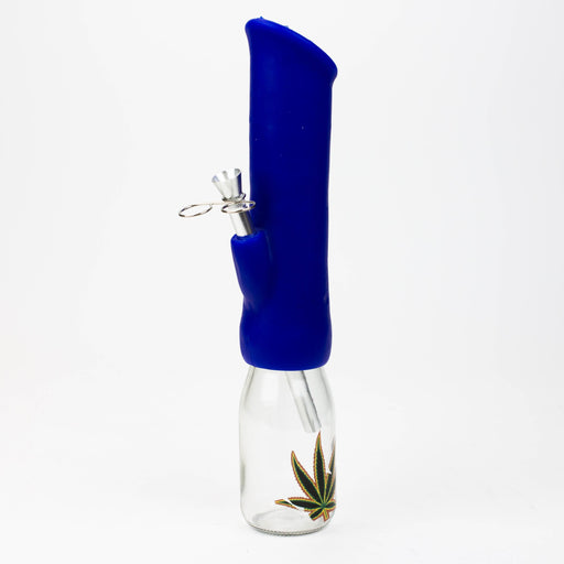 12" Silicone water bong with glass base [WP009] Silicone Bong ONE Blue