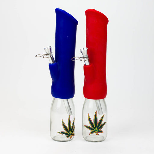 12" Silicone water bong with glass base [WP009]- - One Wholesale