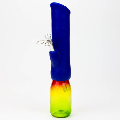 12" Silicone water bong with glass base [WP009A] Silicone Bong ONE Blue