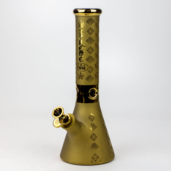13" XTREME Glass / 7 mm / Sandblast Electroplated Glass beaker Bong [XTR-M209] Glass Bong Canadian Distributor Gold