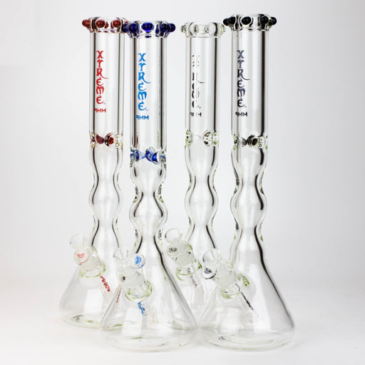 17.5" XTREME / 9 mm / curved tube glass water bong [XTR5002] Glass Bong Canadian Distributor