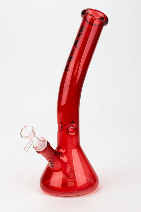 12" XTREME Curve Neck Glass Bong [XTR5005]-Red - One Wholesale