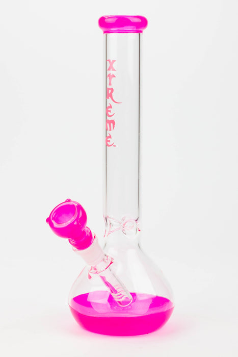 12" XTREME Round base Glass Bong [XTR5008]-Pink - One Wholesale