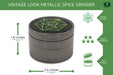 6.3 cm (2.5 inch) Spice Grinder, 4 Part, Vintage, Ancient Symbol Design, Magnetic Lid, Durable Zinc Alloy, Pollen Catcher - Leaf-Way Brand Accessories Regular Grinder Leaf-Way Store