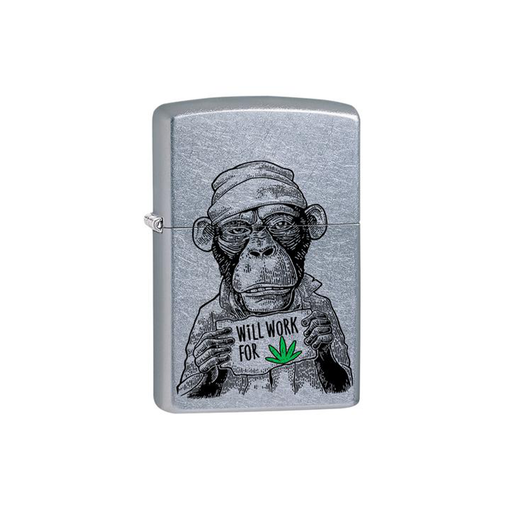 Zippo 207-064552 Monkey Workin For Weed Zippo Lighter ONE