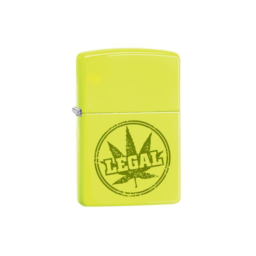 Zippo 28887 Legal Stamp Brushed Yellow Zippo Lighter ONE